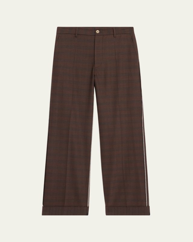 Cuffed Plaid Pants